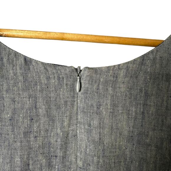 Boden 100% Linen Chambray Embroidered Fit & Flare‎ Sun Dress Sleeveless, Size 8 - Picture 7 of 9